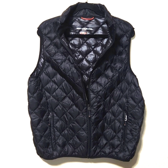 Hawke & Co Down Packable Puffer Zip Up Vest Black & Gray Men's Size Large - Picture 11 of 11